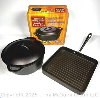 Cast Iron Lodge Dutch Oven and All Clad Griddle