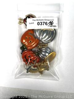 Nine (9) Costume Jewelry Holiday Themed Brooches