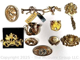 Costume Jewelry Brooches Including Ralph Lauren, Some with Tags