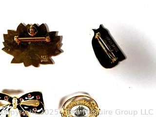Costume Jewelry Brooches Including Enamel 