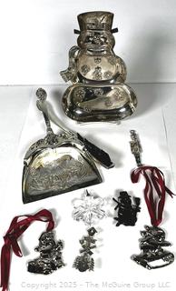 Silver Plated Christmas Items Including Gorham Ornaments