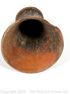 Pre-Columbian Mayan Mesoamerican Painted Terra Cotta Clay Partial Vessel.