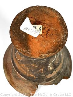 Pre-Columbian Mayan Mesoamerican Painted Terra Cotta Clay Partial Vessel.