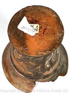 Pre-Columbian Mayan Mesoamerican Painted Terra Cotta Clay Partial Vessel.