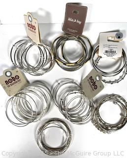 Group of Costume Jewelry Bangle Bracelet, Most New on Cards
