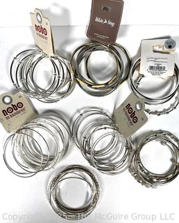 Group of Costume Jewelry Bangle Bracelet, Most New on Cards