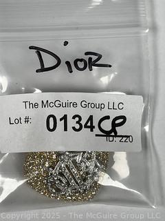 Christian Dior Boutique Crystal Embedded Crowned Heart Brooch 