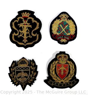 Four (4) Scottish Metallic Bullion Embroidered Badges