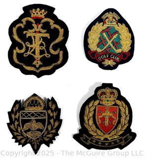 Four (4) Scottish Metallic Bullion Embroidered Badges
