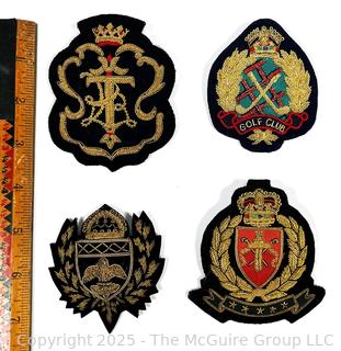 Four (4) Scottish Metallic Bullion Embroidered Badges