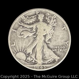 1943 (P) US Walking Liberty Half Dollar Silver Coin