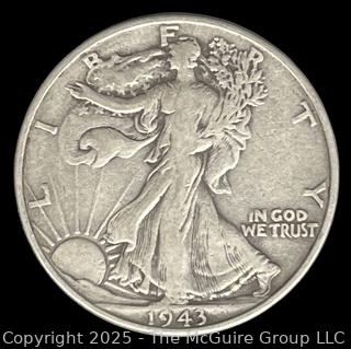 1943 (P) US Walking Liberty Half Dollar Silver Coin