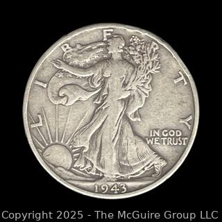 1943 (P) US Walking Liberty Half Dollar Silver Coin