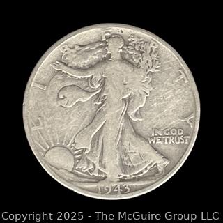 1943 (P) US Walking Liberty Half Dollar Silver Coin