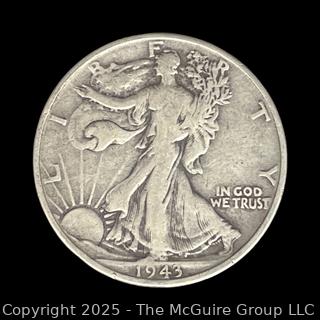 1943 (P) US Walking Liberty Half Dollar Silver Coin