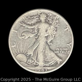 1943 (P) US Walking Liberty Half Dollar Silver Coin