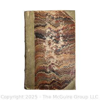 1848 Leather Bound with Marble Boards Book Il Principe, E Discorsi Sopra La Prima Deca by Niccolo Machiavelli, Italian Edition 