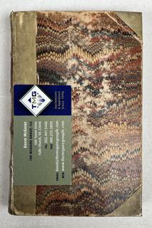 1848 Leather Bound with Marble Boards Book Il Principe, E Discorsi Sopra La Prima Deca by Niccolo Machiavelli, Italian Edition 