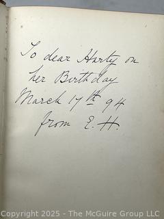 1891 Leather Bound Book "The Complete Poetical Works" of John Greenleaf Whittier