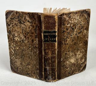 1836 Leather Bound with Marble Boards Book, The Works of Mrs. Sherwood