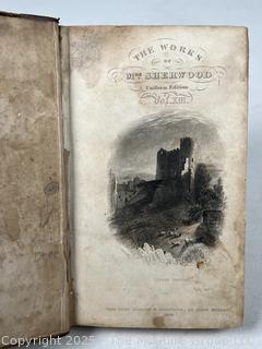 1836 Leather Bound with Marble Boards Book, The Works of Mrs. Sherwood
