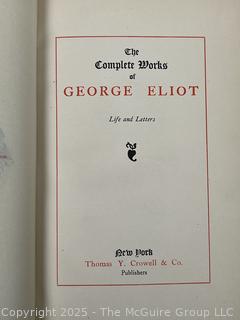 1864 Leather Bound with Marble Boards Book The Complete Works of George Eliot, Life and Letters