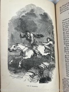 Leather Bound with Marble Boards Book - The Poetical Works of Robert Burns