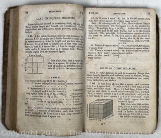 Antique Adam's New Arithmetic by Daniel Adams, 1833 Hard Cover