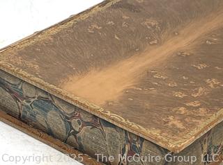 1846 Leather Bound with Gilt Decoration and Marble End Pages Book The Poetical Works of Thomas Moore.  Damages, front and back covers are separated.  