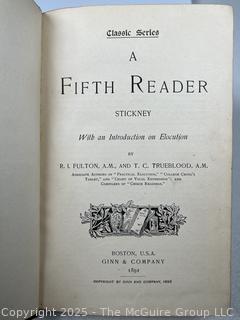 A Fifth Reader by Stickley 1892 Ginn & Company Boston