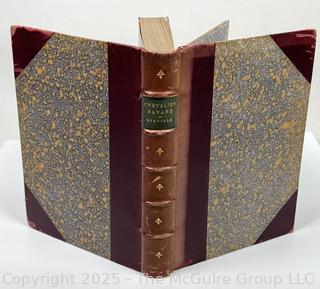 1889 Leather Bound with Marble Boards Book The Story of The Chevalier Bayard