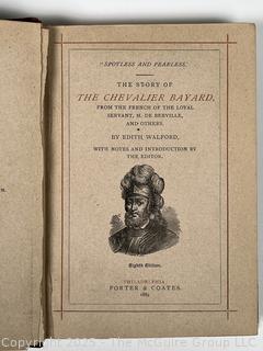 1889 Leather Bound with Marble Boards Book The Story of The Chevalier Bayard
