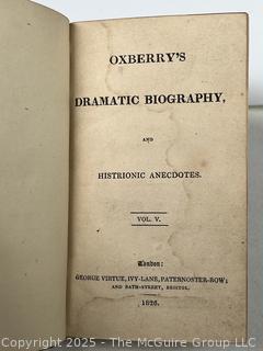 1826 Leather Bound with Marble Boards Book Oxberry's Dramatic Biography