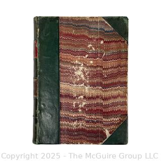 1842 Leather Bound with Marble Boards Book Pelham or Adventures of a Gentleman