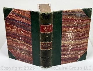 1842 Leather Bound with Marble Boards Book Pelham or Adventures of a Gentleman