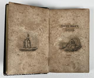 1839 Black Embossed Leather Bound Book The Young Man's Guide by William A. Alcott