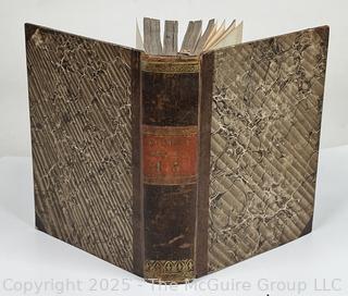 1839 HB Book w/ Marble Boards and Leather Spine. Published in German