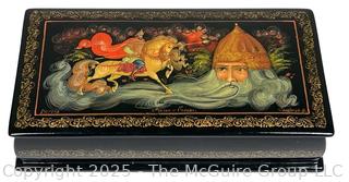 Palekh Russian Lacquer Box with Ruslan & Ludmilla Fairy Tale