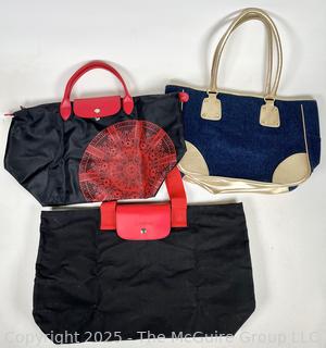Three (3) Totes Including Longchamp