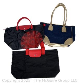 Three (3) Totes Including Longchamp