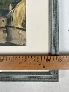 Framed Under Glass Lithograph The Church of Bougival by Vlaminck Lithograph 1958. 13 x 15" 
