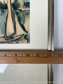 Framed Under Glass Color Lithograph by Maurice de Vlaminck 1908. 12.5 x 14.5" 
