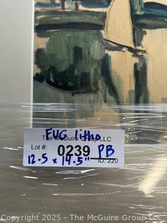 Framed Under Glass Color Lithograph by Maurice de Vlaminck 1908. 12.5 x 14.5" 
