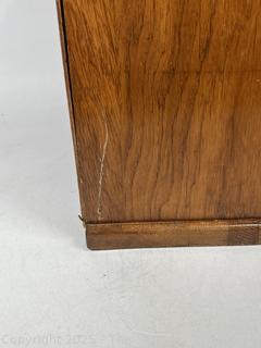 Oak Poole Bros Railway Ticket Cabinet Dispenser with Tambour Door