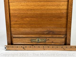 Oak Poole Bros Railway Ticket Cabinet Dispenser with Tambour Door