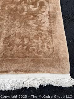 Brown Persian Overdyed Wool Rug With Allover Pattern