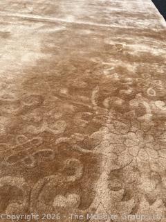 Brown Persian Overdyed Wool Rug With Allover Pattern