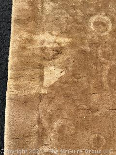 Brown Persian Overdyed Wool Rug With Allover Pattern