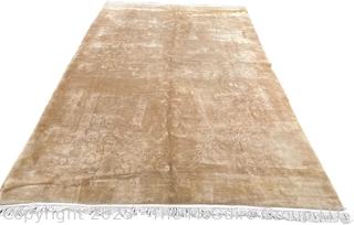 Beige Persian Overdyed Wool Rug With Allover Pattern