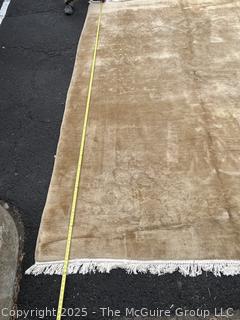 Beige Persian Overdyed Wool Rug With Allover Pattern